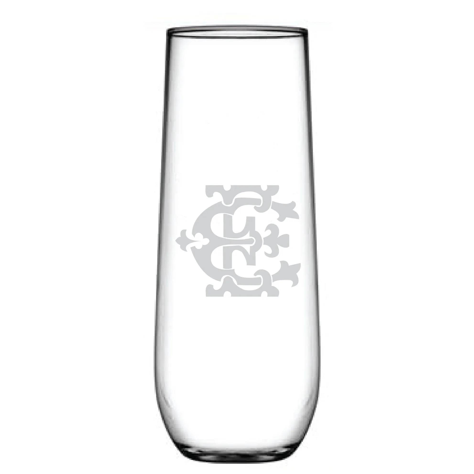 1-Letter Monogrammed Stemless Champagne Flute