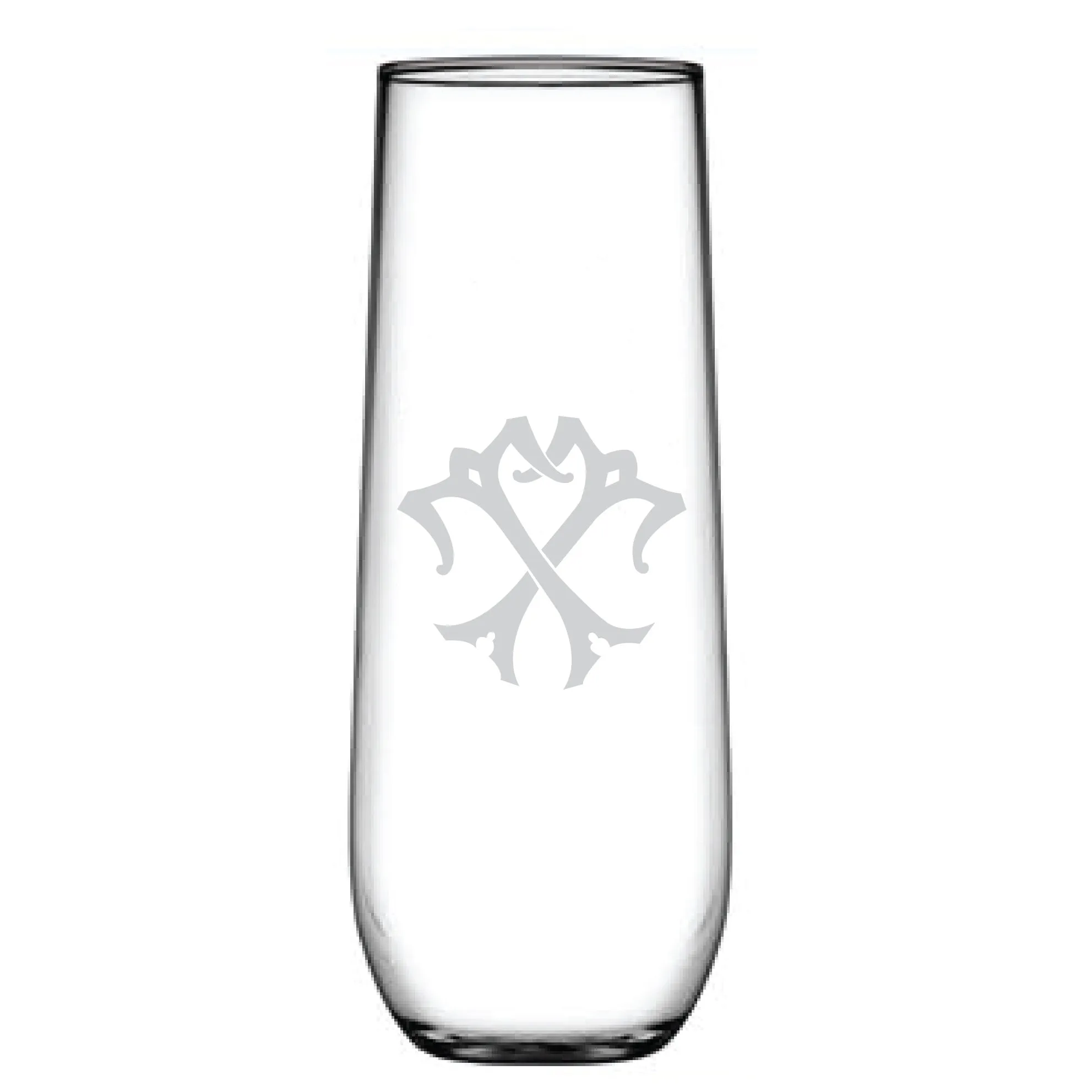 1-Letter Monogrammed Stemless Champagne Flute