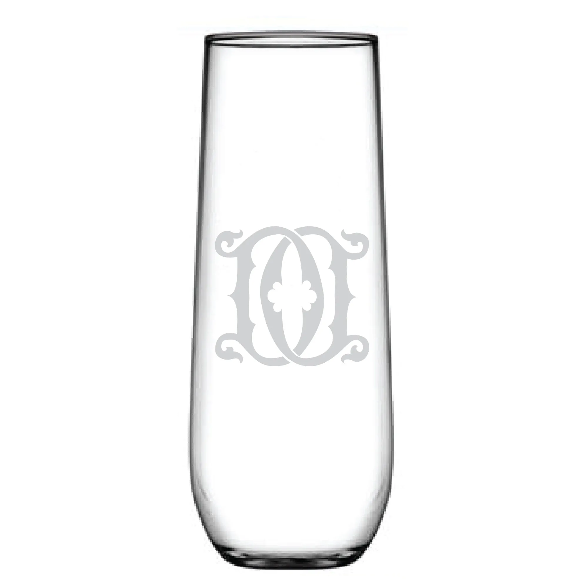 1-Letter Monogrammed Stemless Champagne Flute