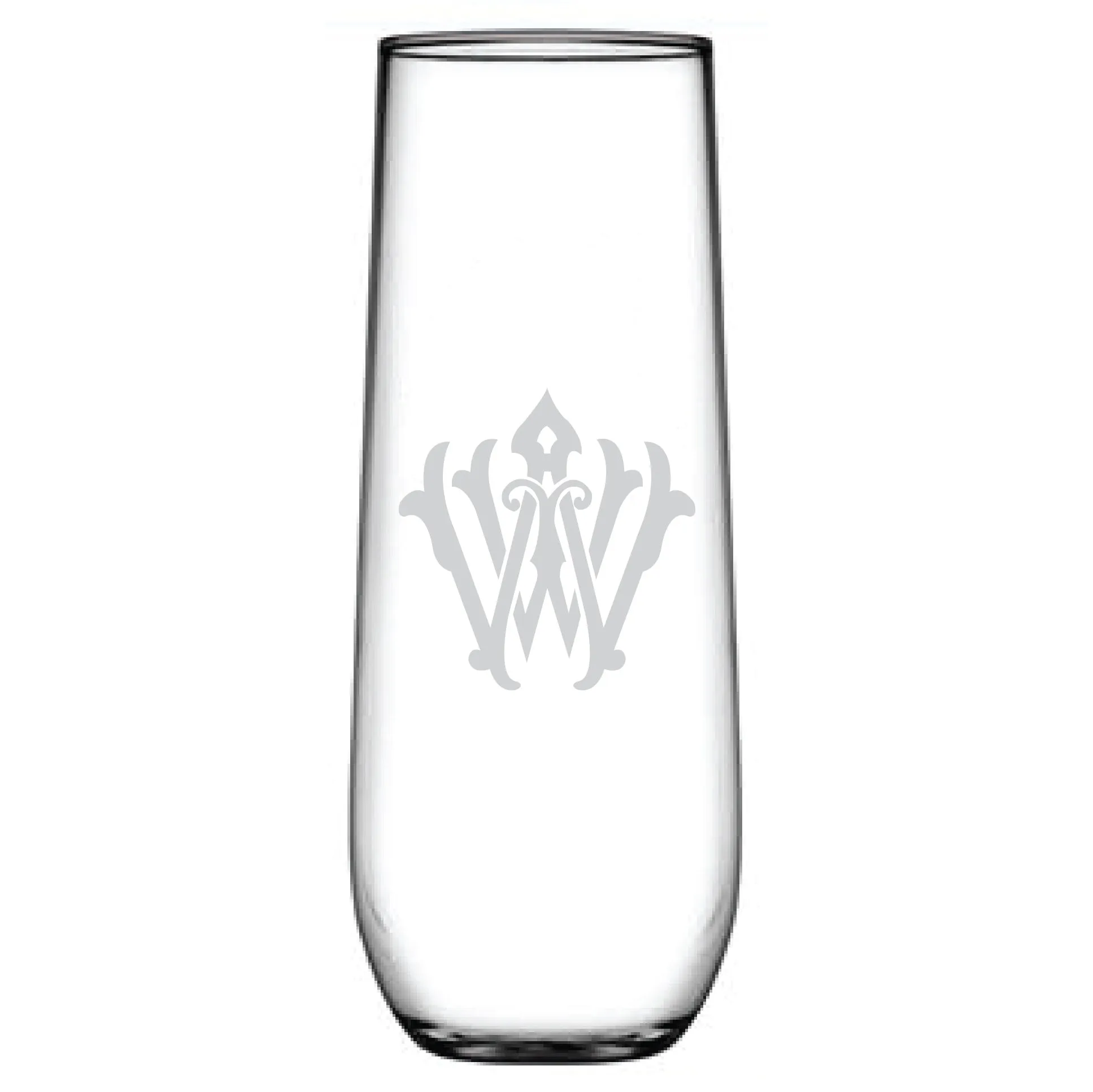 1-Letter Monogrammed Stemless Champagne Flute