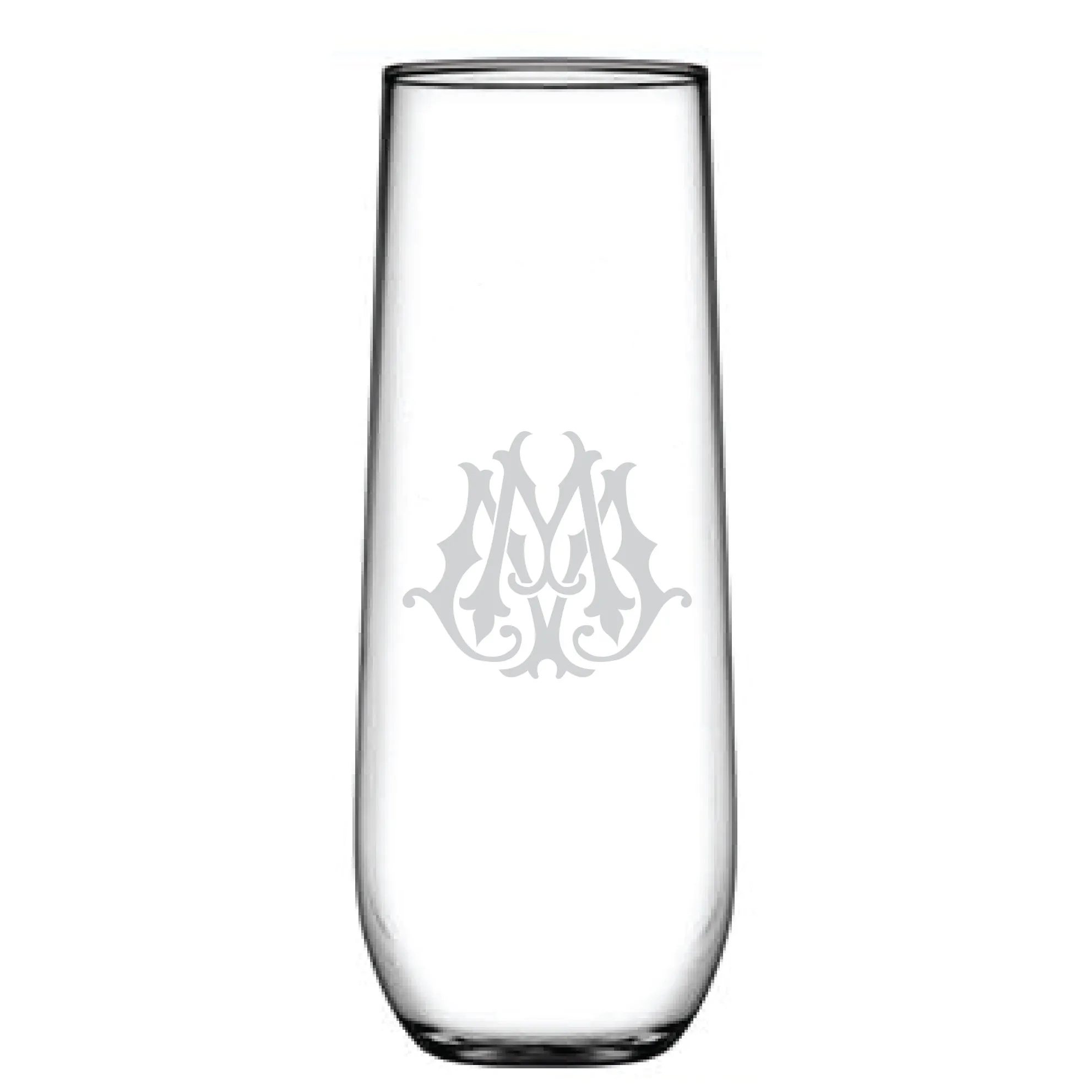1-Letter Monogrammed Stemless Champagne Flute