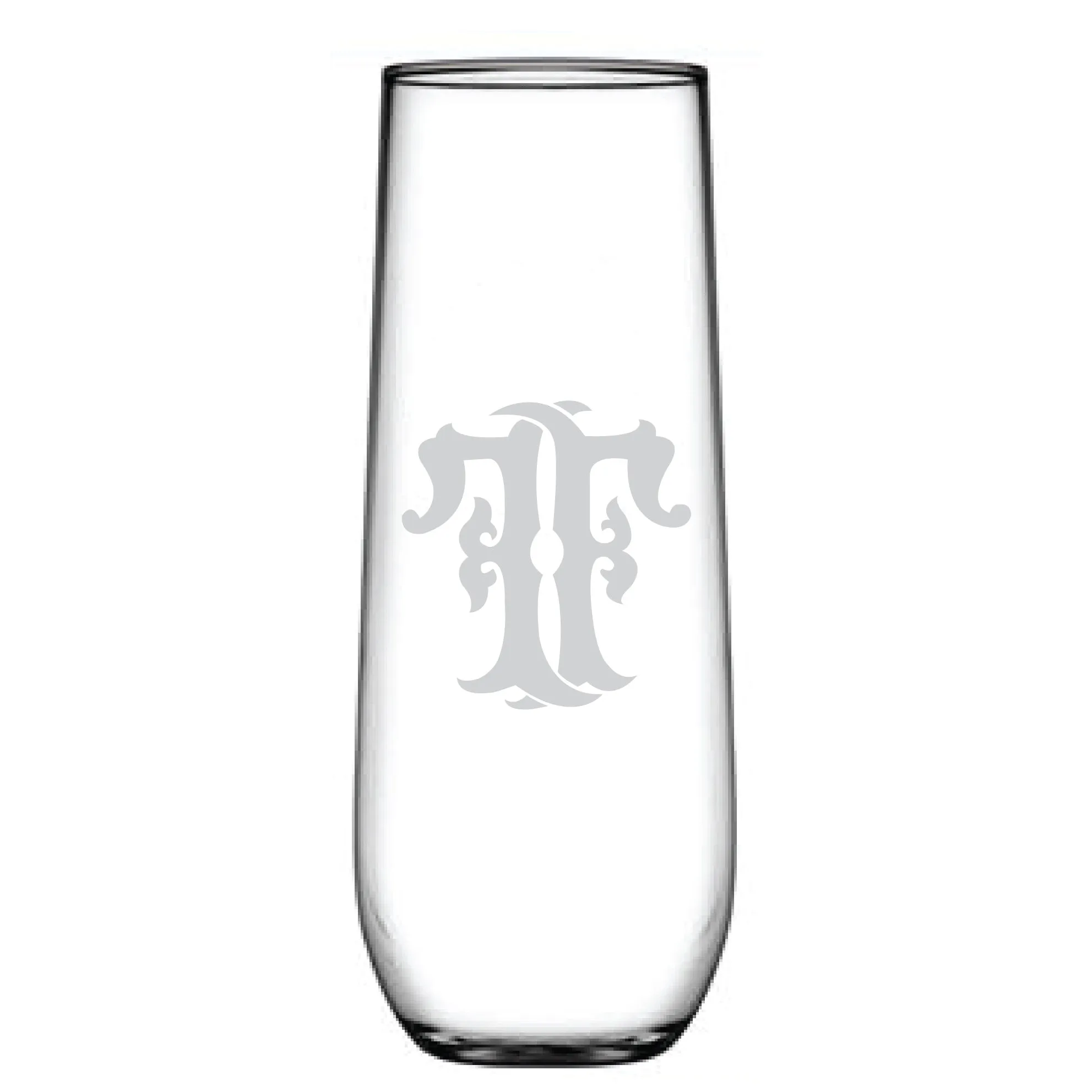 1-Letter Monogrammed Stemless Champagne Flute