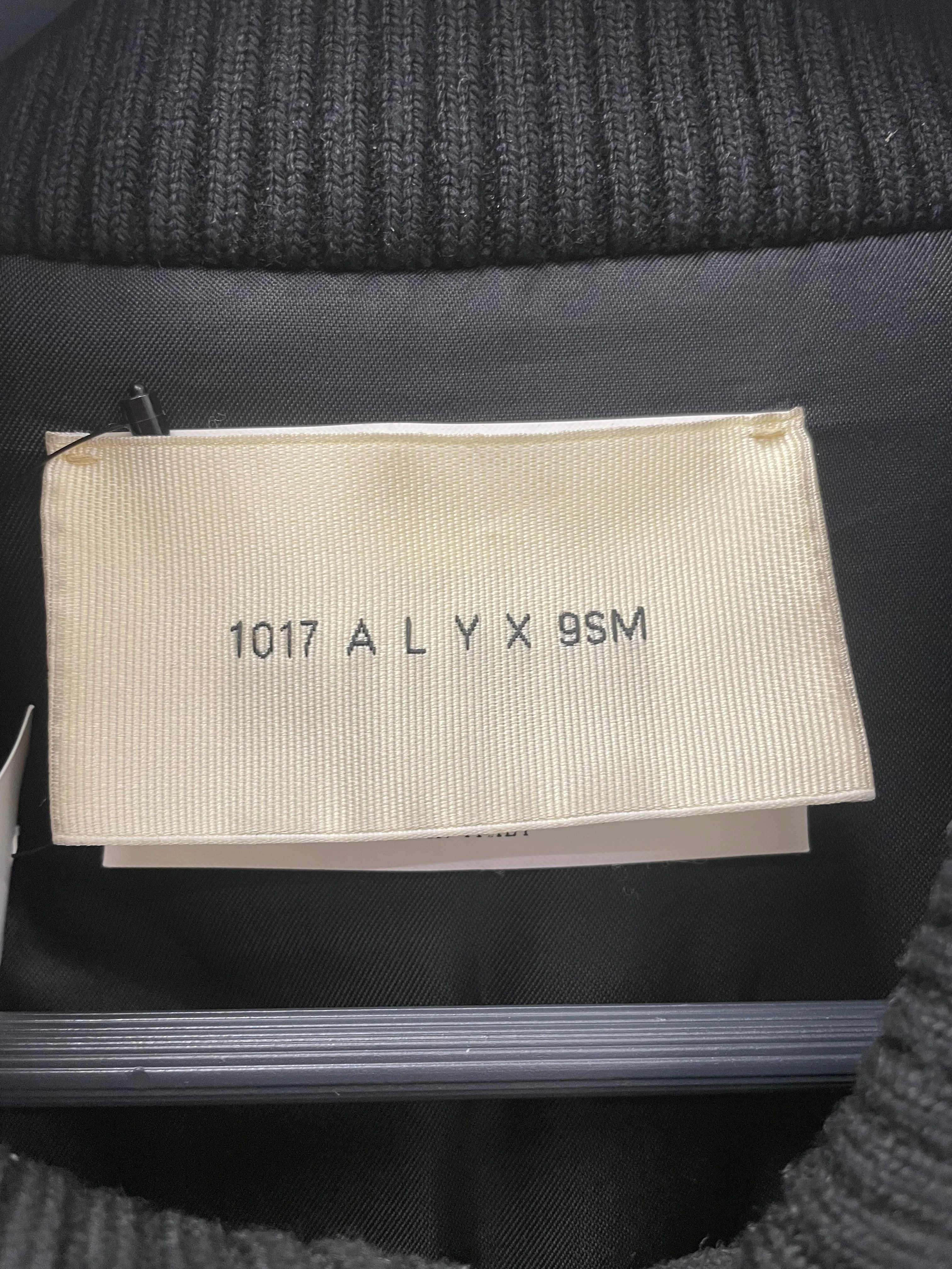 1017 ALYX 9SM(ALYX)/Jacket/S/Wool/BLK/LEATHER PATCH LOGO VARSITY
