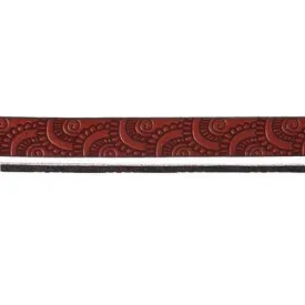 10mm Mahogany with Burgundy Flat Embossed Leather