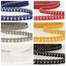 12mm Mini Tassel Fringe with Metallic Trim
