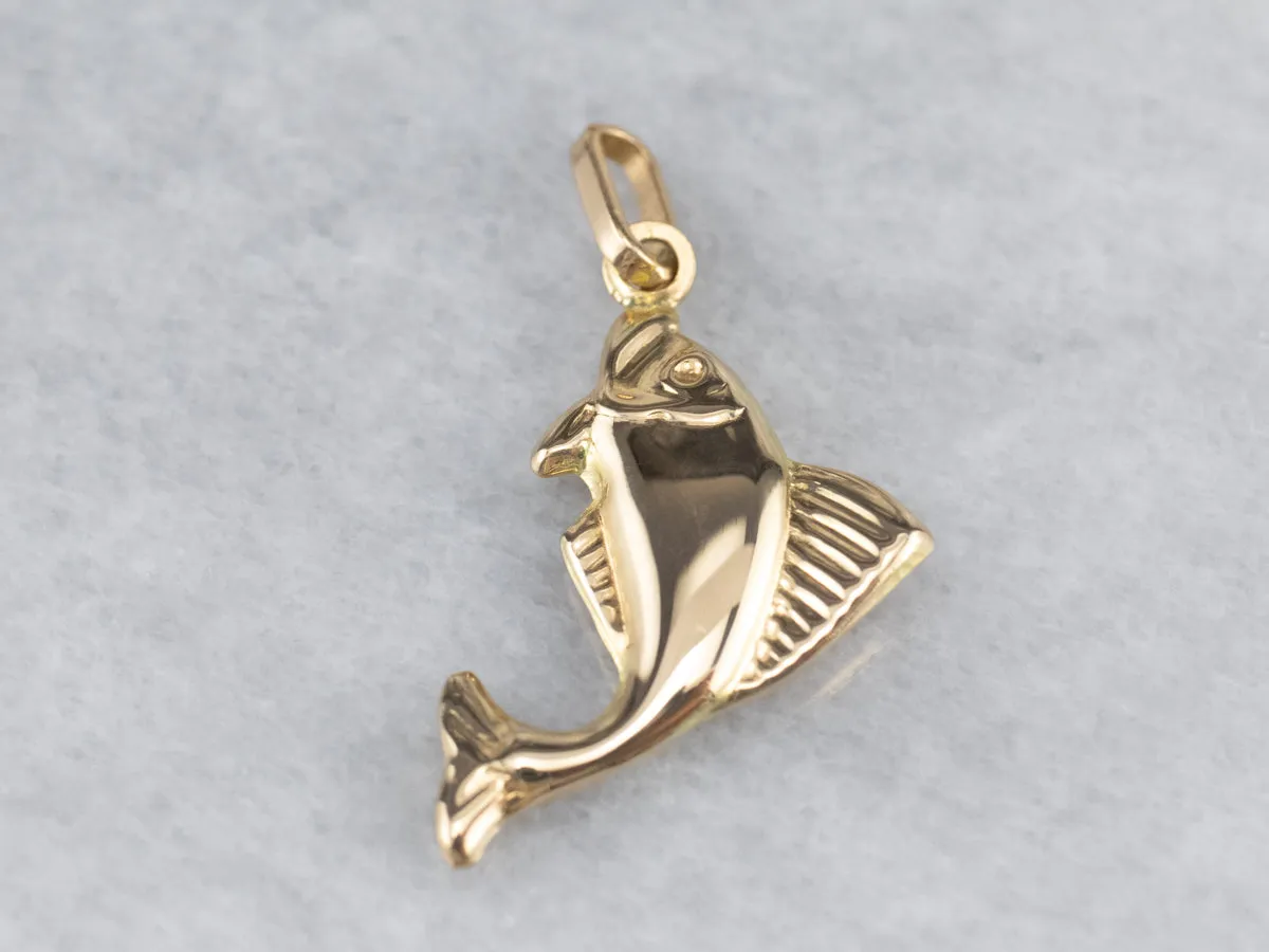 14K Gold Fish Charm