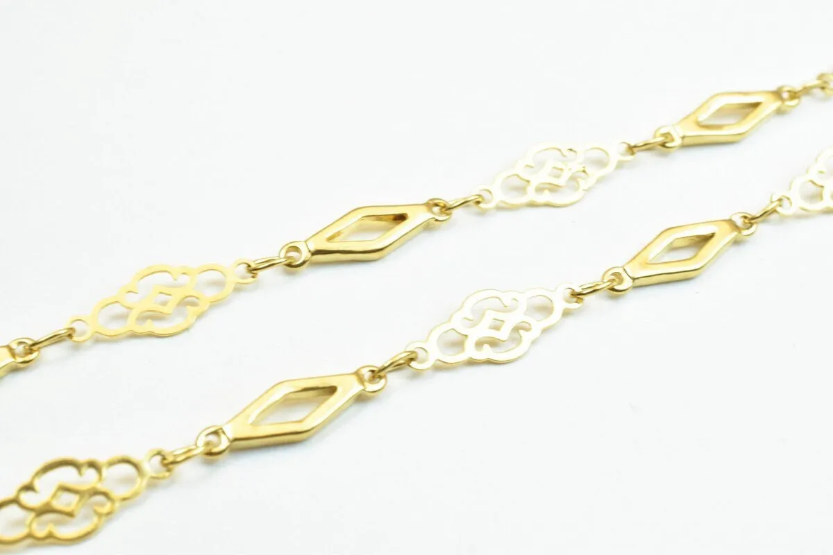 18k Gold Filled Look, EP chain size 23",17" inches, width 5mm, thickness 1.5mm for jewelry making cg300,cg300a