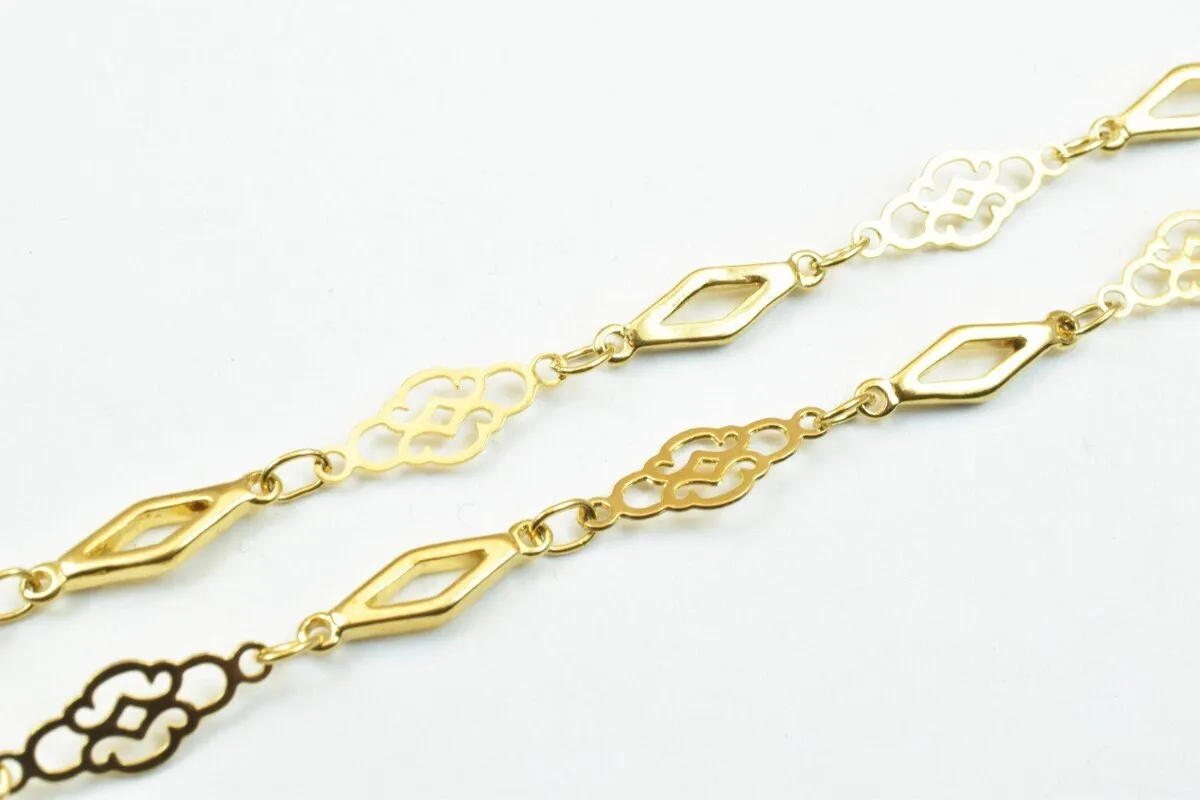 18k Gold Filled Look, EP chain size 23",17" inches, width 5mm, thickness 1.5mm for jewelry making cg300,cg300a