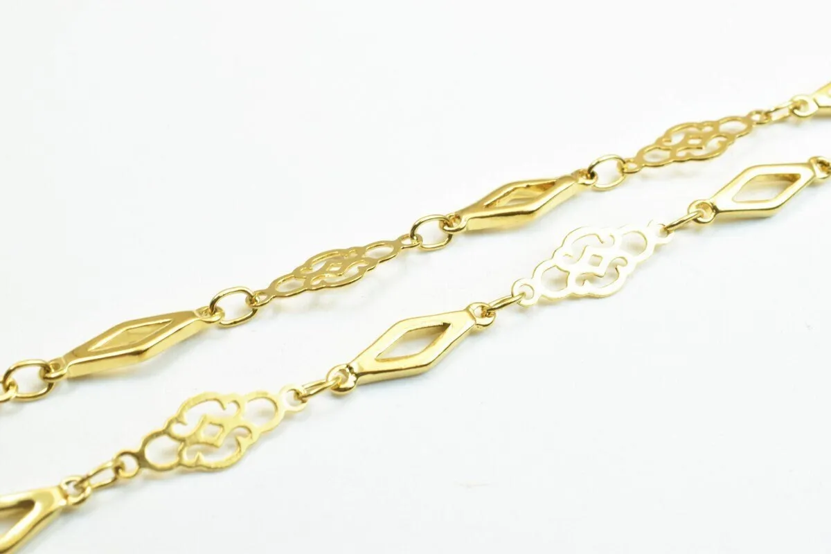 18k Gold Filled Look, EP chain size 23",17" inches, width 5mm, thickness 1.5mm for jewelry making cg300,cg300a
