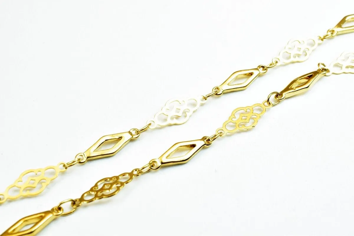 18k Gold Filled Look, EP chain size 23",17" inches, width 5mm, thickness 1.5mm for jewelry making cg300,cg300a
