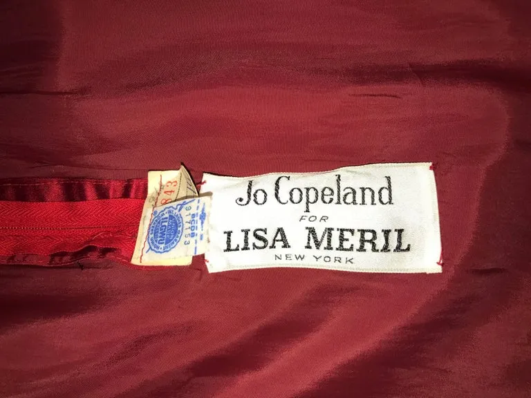 1970 Jo Copeland for Lisa Meril Red Silk Tassel Dress