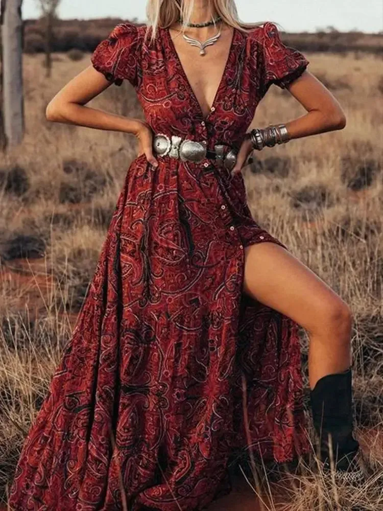 2024 Gypsy Hippie Women's Summer Boho Dress
