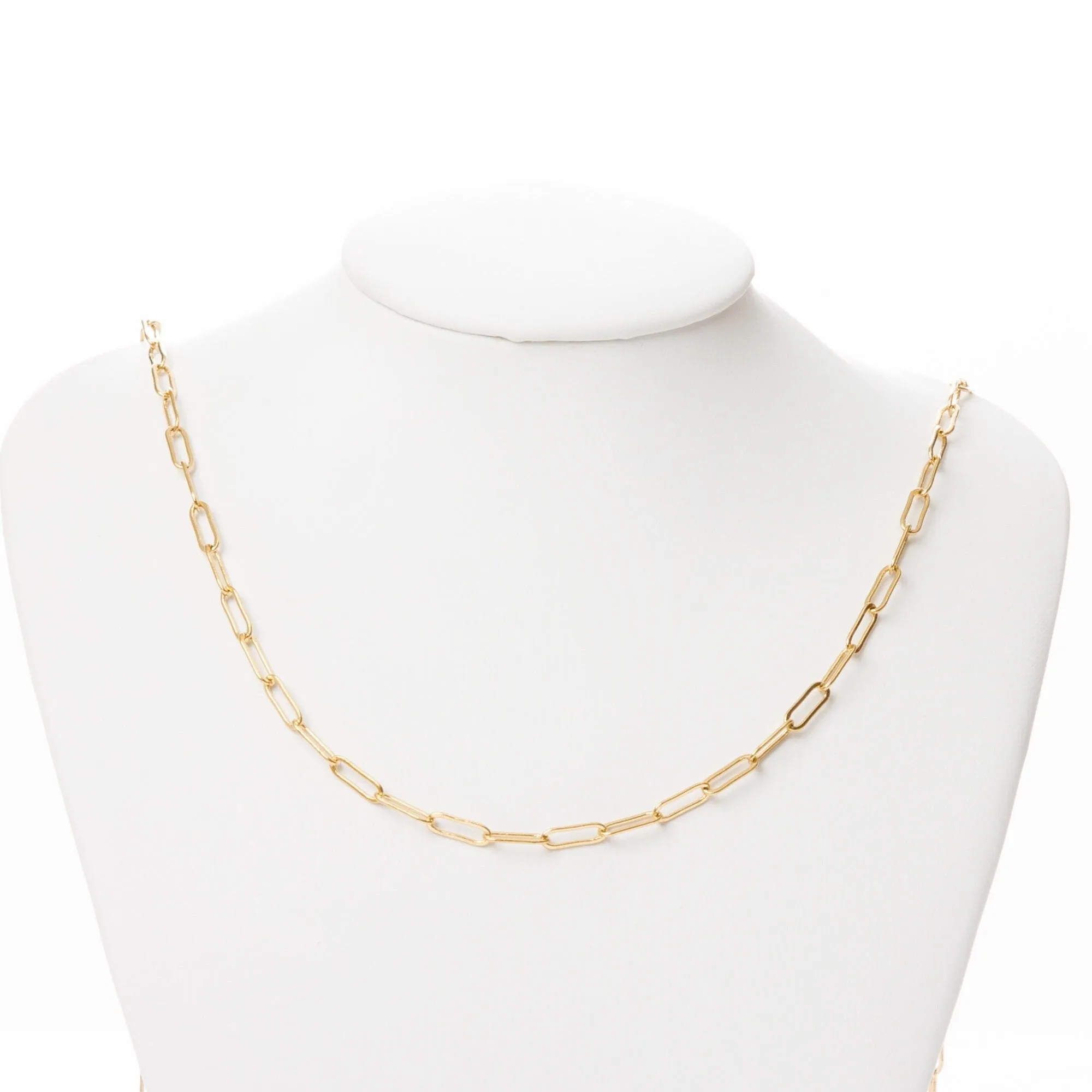 2mm/3mm Gold Plated chain cable /link /paper clip chain  18k findings sold by foot for jewelry making gfc092-gfc096