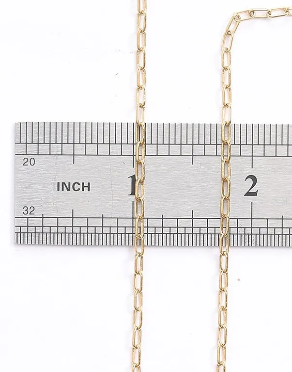 2mm/3mm Gold Plated chain cable /link /paper clip chain  18k findings sold by foot for jewelry making gfc092-gfc096