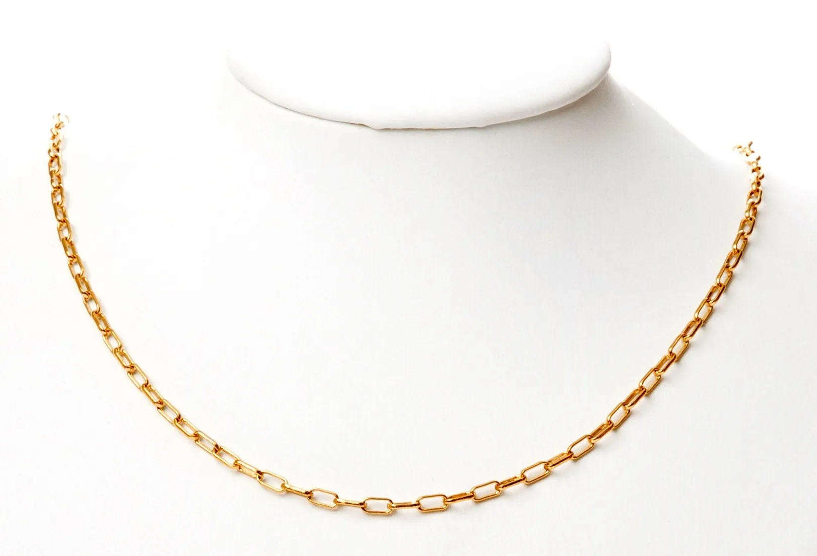 2mm/3mm Gold Plated chain cable /link /paper clip chain  18k findings sold by foot for jewelry making gfc092-gfc096
