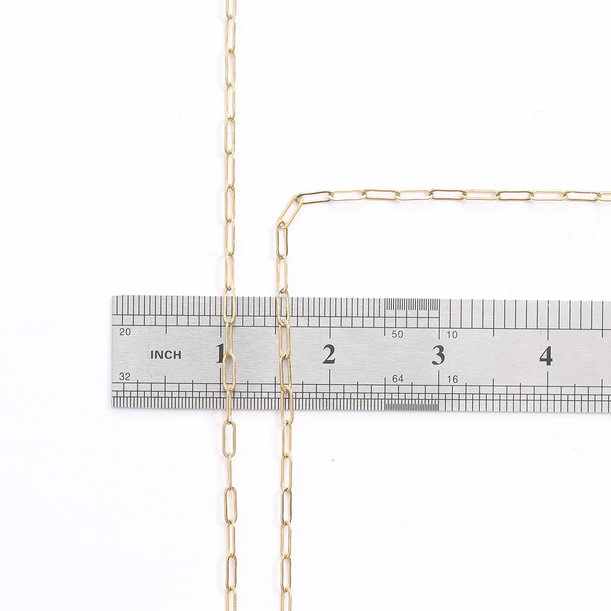 2mm/3mm Gold Plated chain cable /link /paper clip chain  18k findings sold by foot for jewelry making gfc092-gfc096