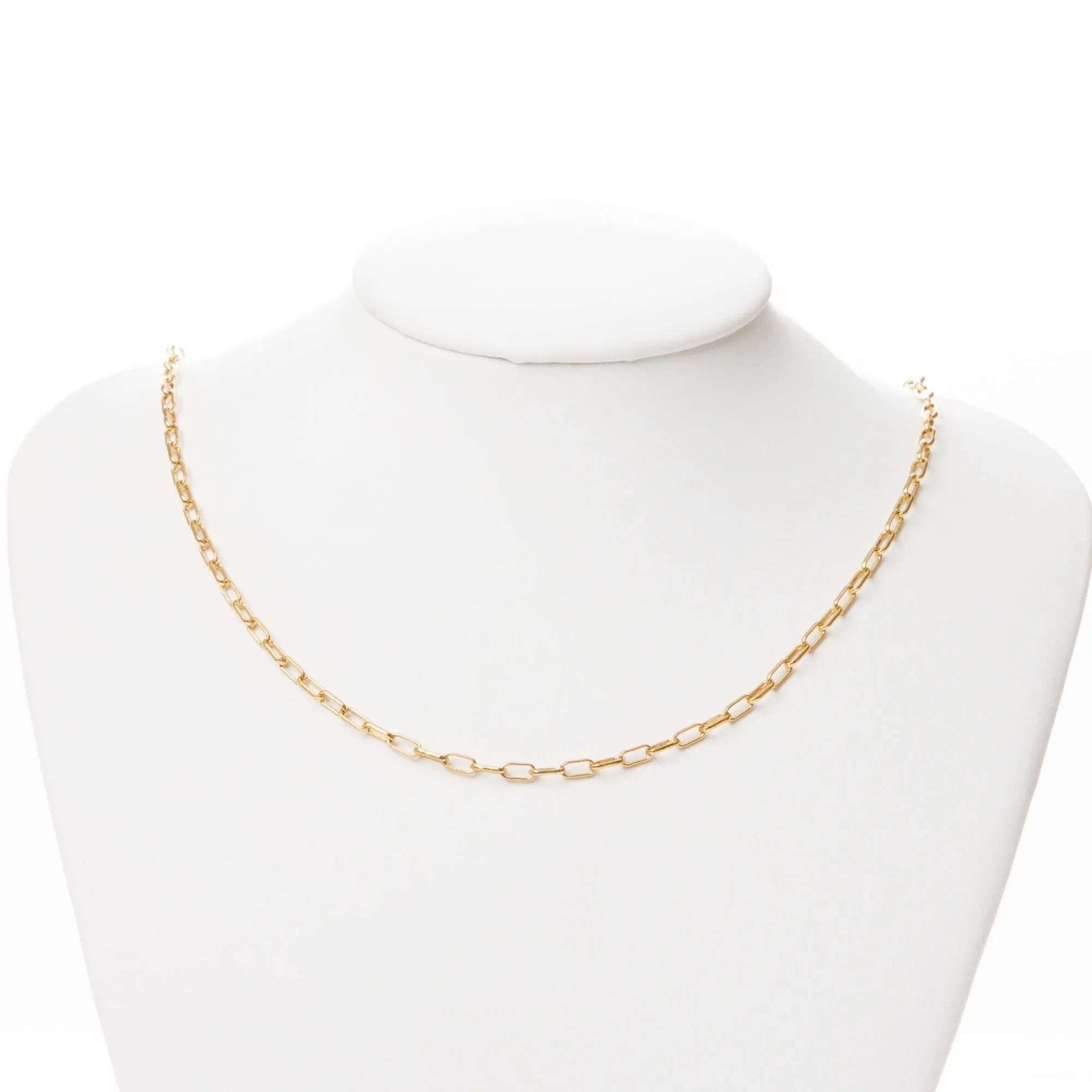 2mm/3mm Gold Plated chain cable /link /paper clip chain  18k findings sold by foot for jewelry making gfc092-gfc096