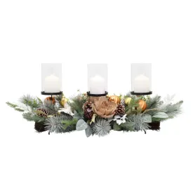 3 PILLAR LUXE COPPER BURLAP CENTREPIECE