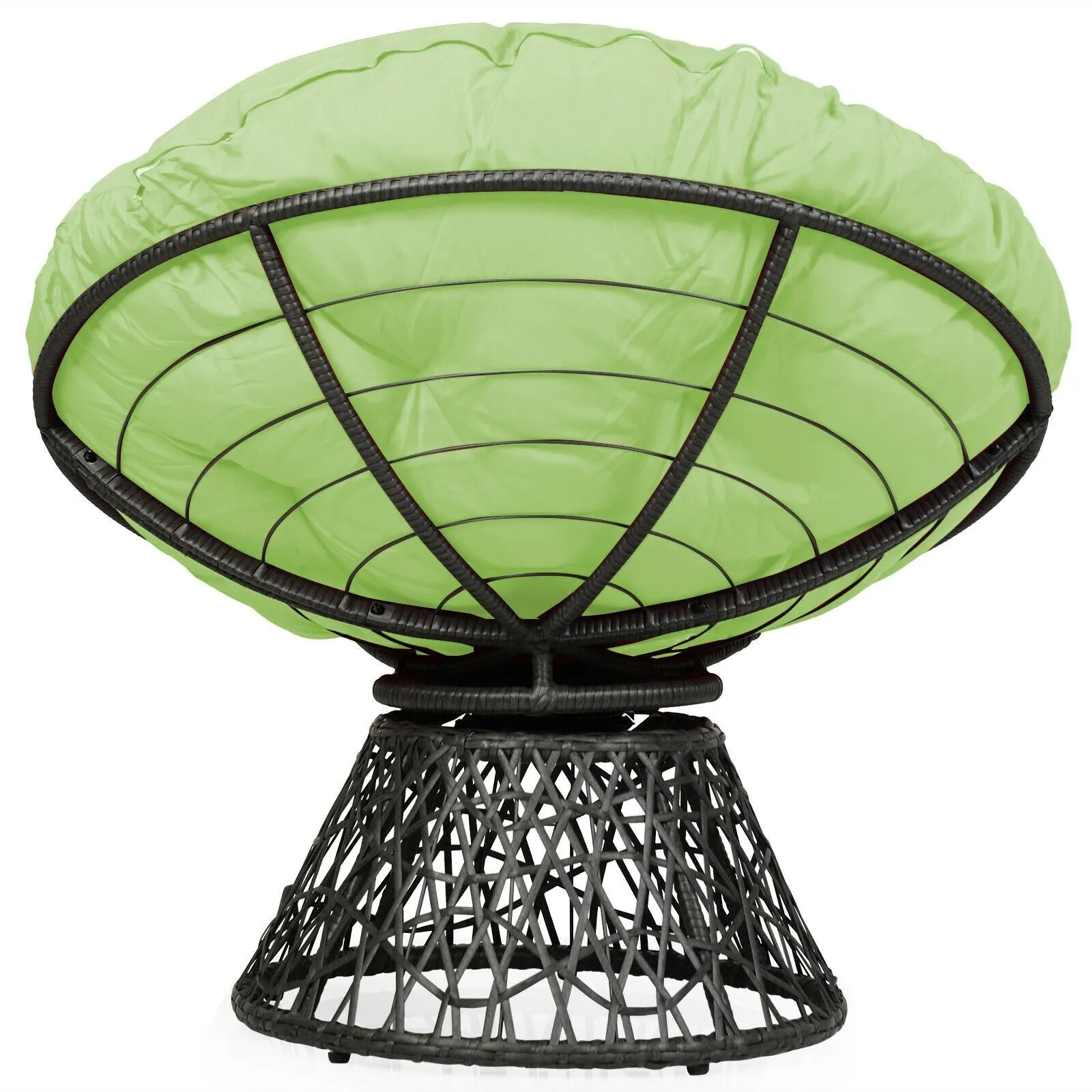360-degree Swivel Rattan Papasan Chair - Green