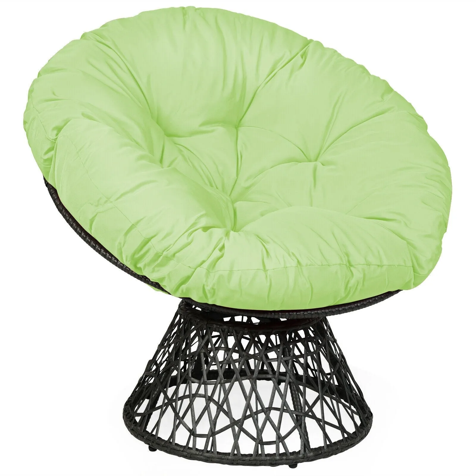 360-degree Swivel Rattan Papasan Chair - Green