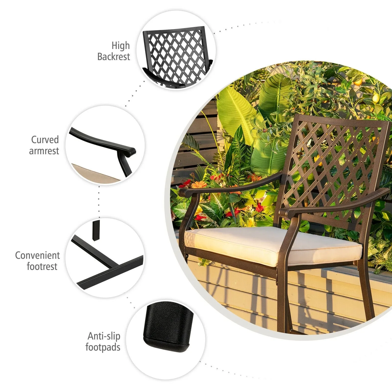 3pc Patio Bar Table Set - Natural