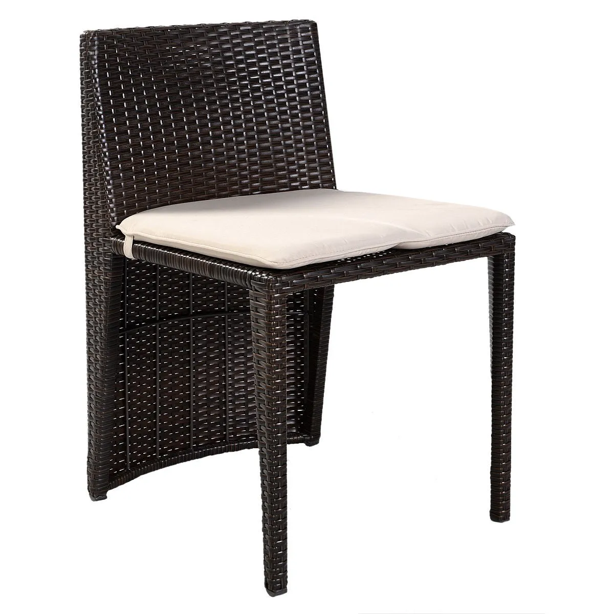 3pc Wicker Patio Cushioned Outdoor Dining Set