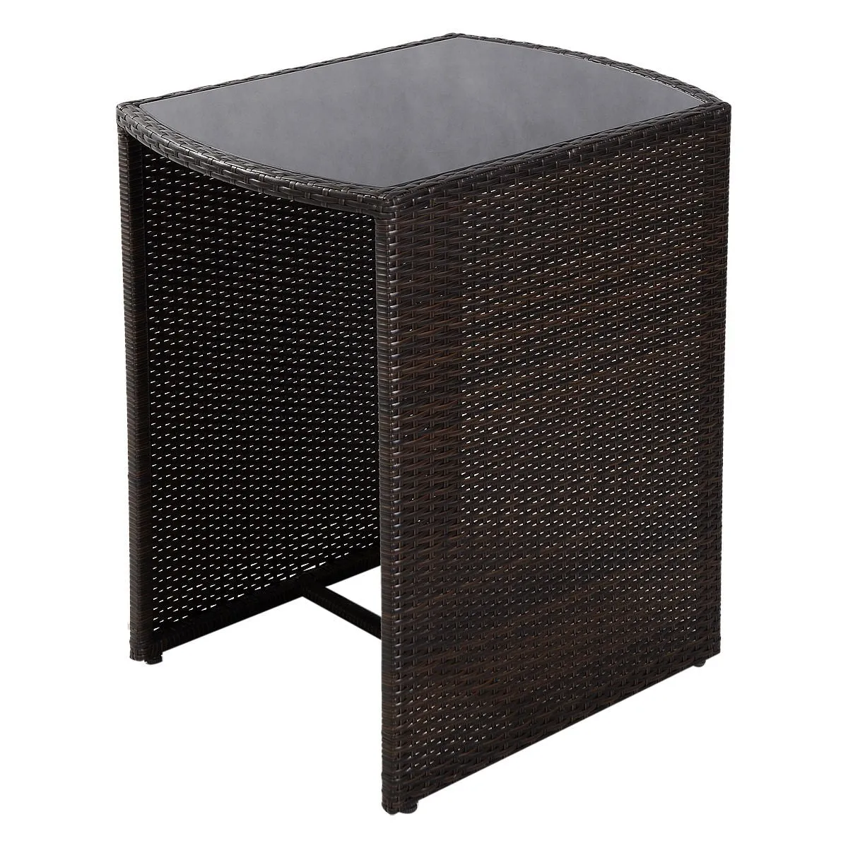 3pc Wicker Patio Cushioned Outdoor Dining Set