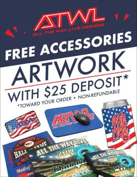 Accessories Design Fee (plaques, bag tags, Koozies)