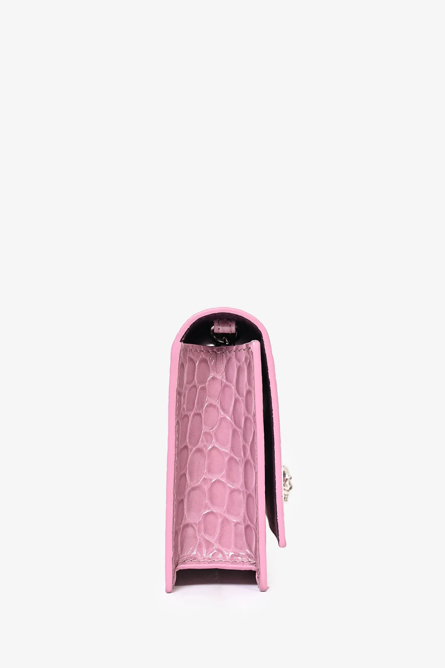 Alexander McQueen Mauve Leather Skull Chain Crossbody