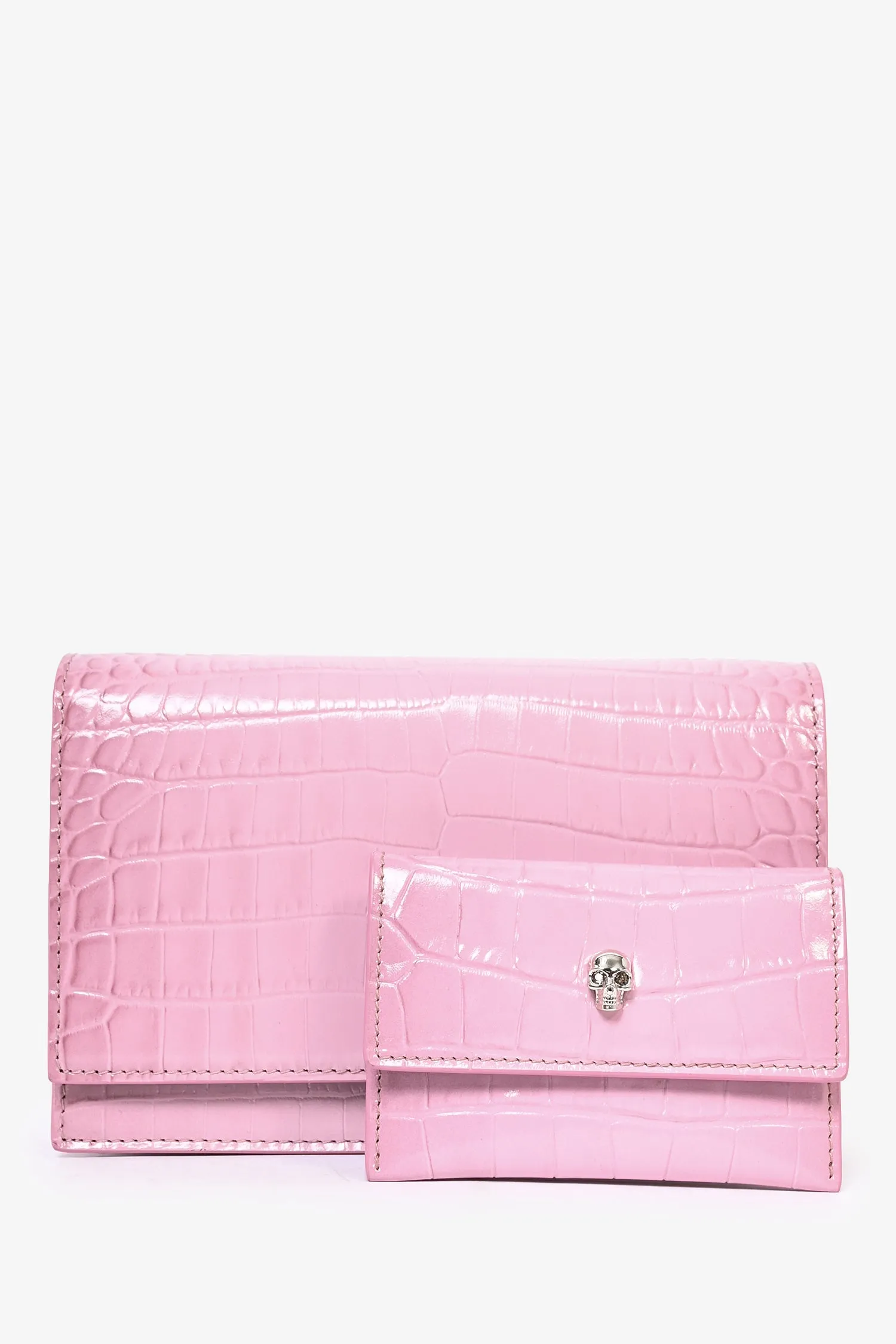 Alexander McQueen Mauve Leather Skull Chain Crossbody