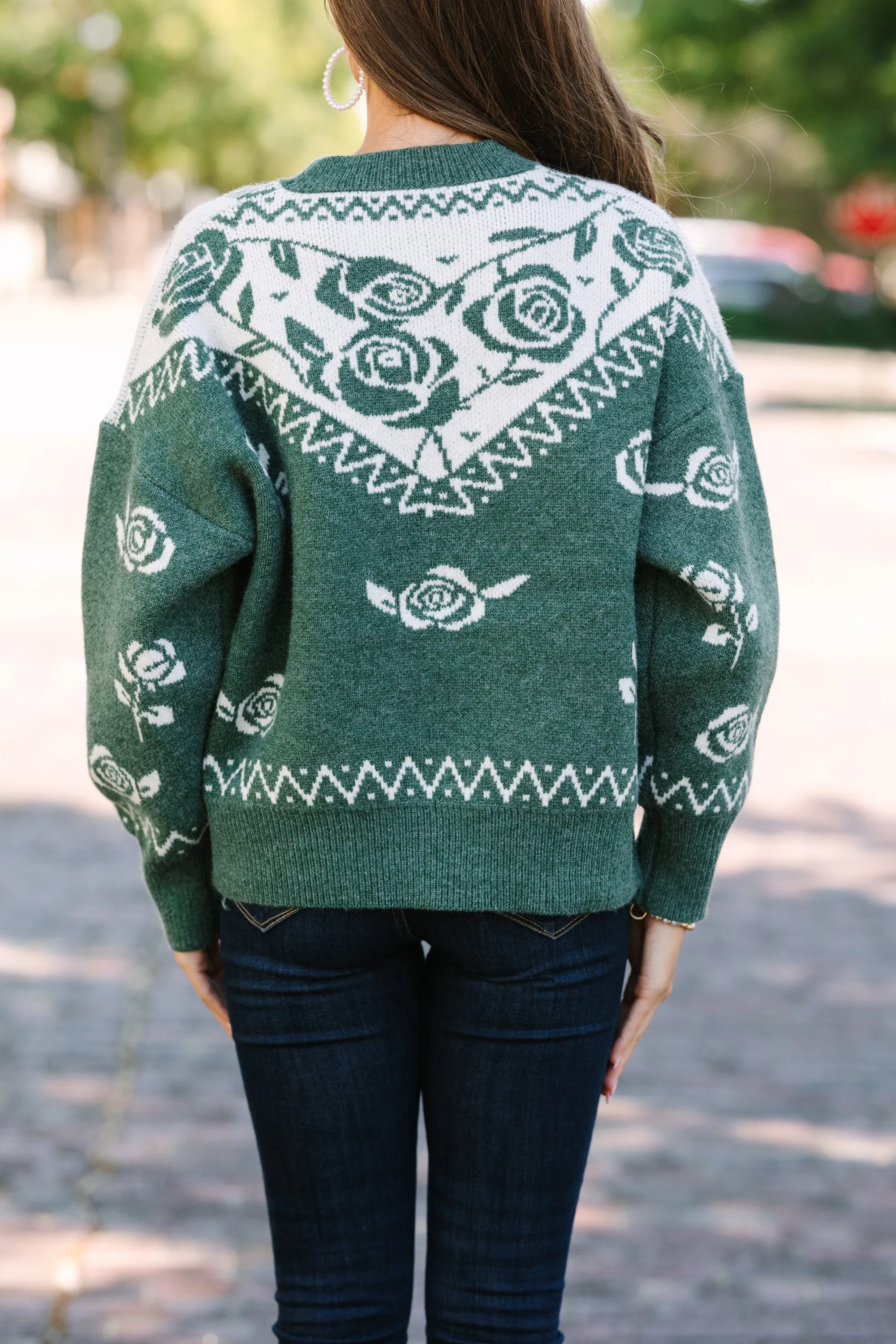 All Up To You Emerald Green Sweater