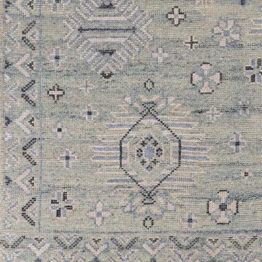 Almeria Hand Knotted Denim, Black & Cream Area Rug -  Available in a Variety of Sizes