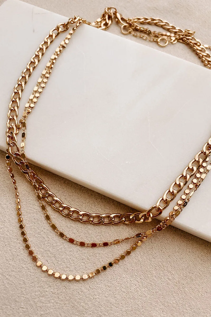 Almost Anything Layered Chain Necklace (Gold)