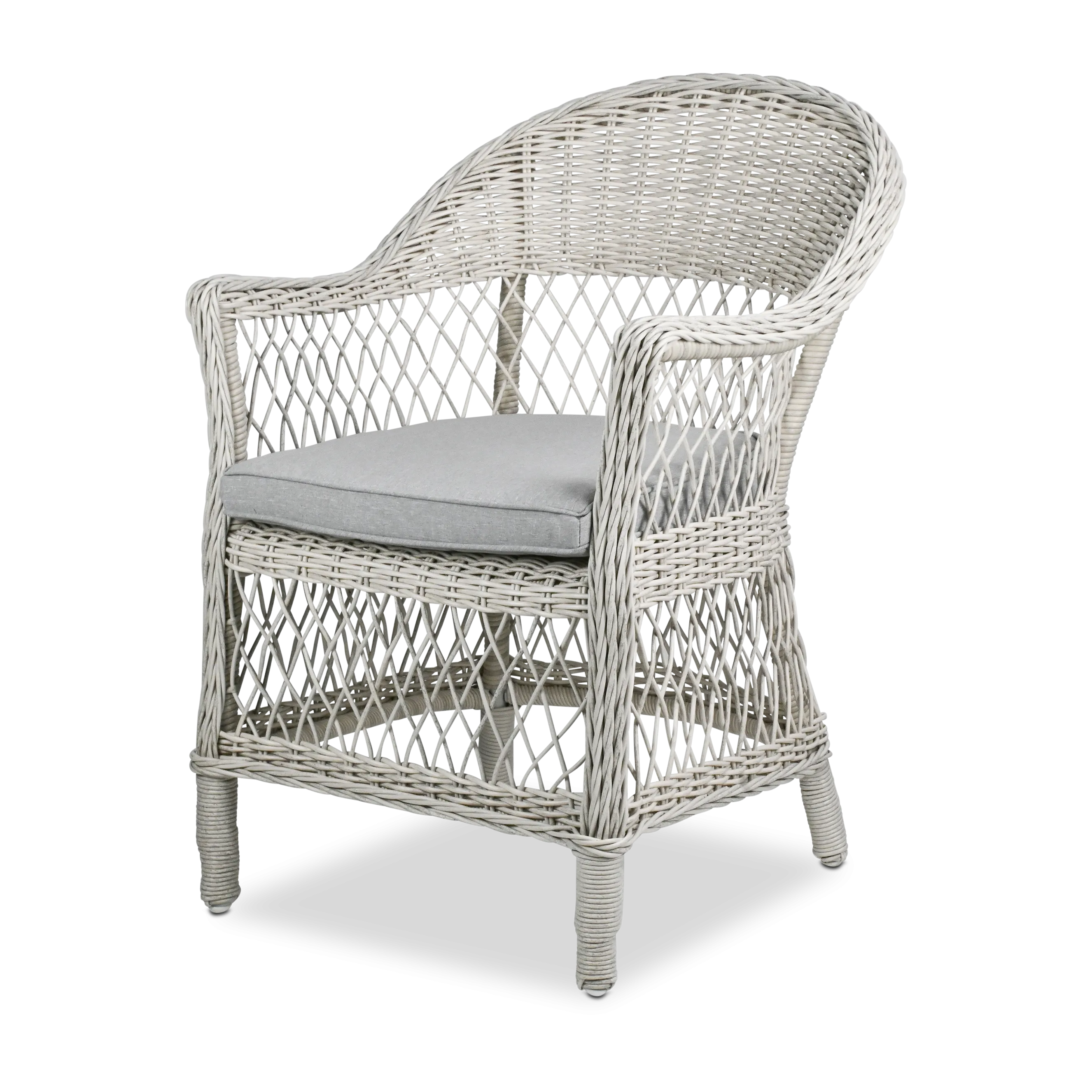 Amalfi Rectangle 7 Piece Outdoor Setting in Gunmetal with Wicker Chairs