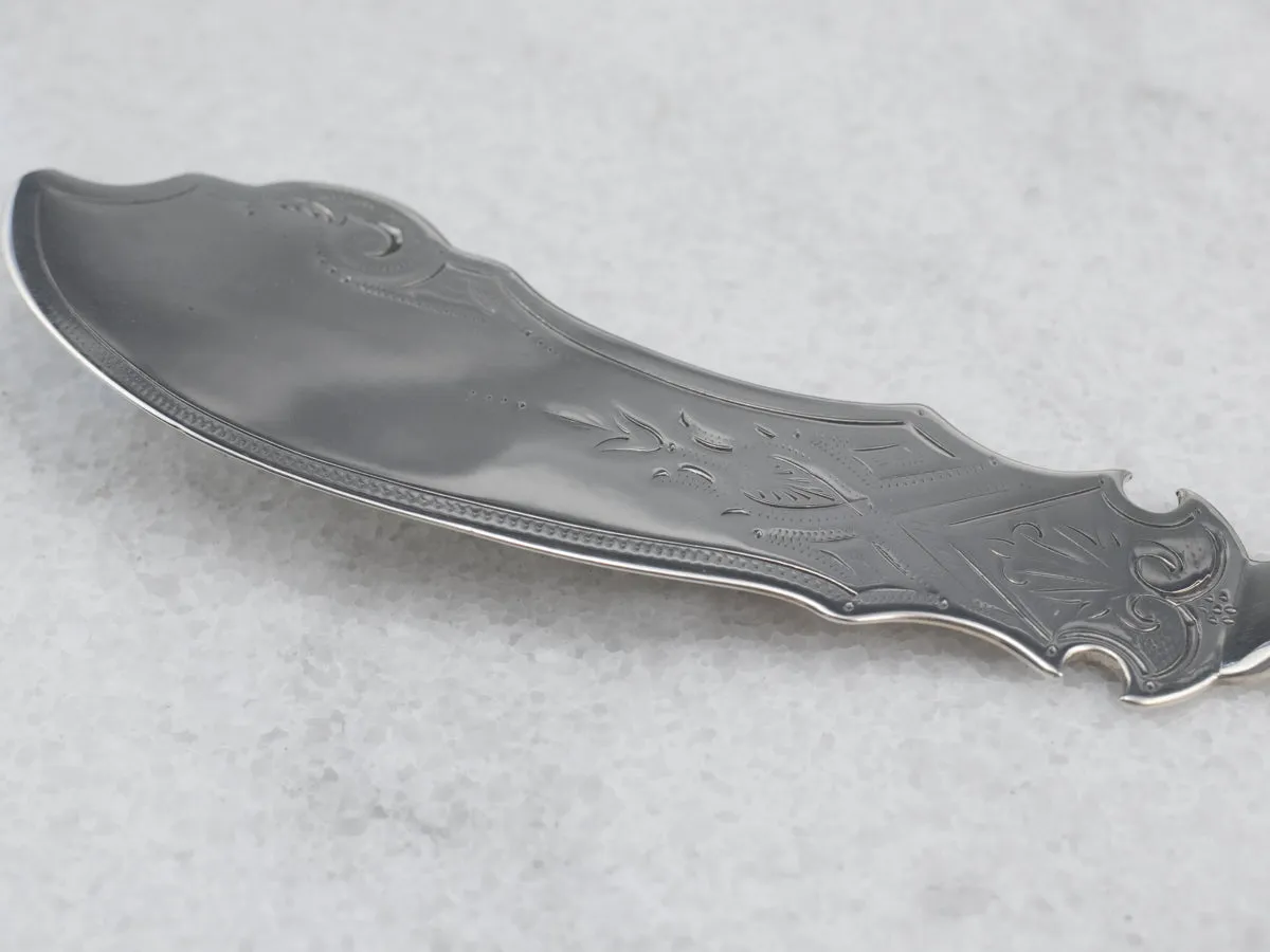 Antique Coin Silver Butter Knife