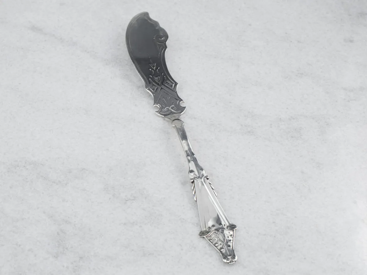 Antique Coin Silver Butter Knife