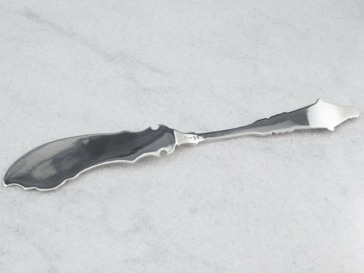 Antique Coin Silver Butter Knife