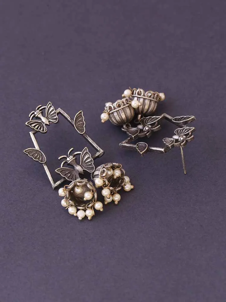 Antique Ekaparnika Oxidised Danglers