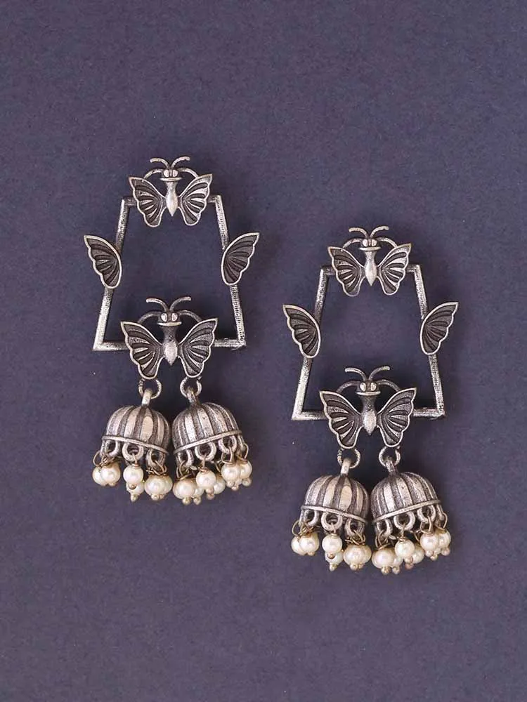 Antique Ekaparnika Oxidised Danglers