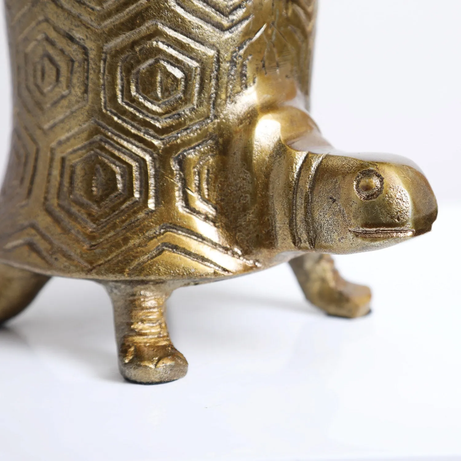 Antiqued Gold Bohemian Tommy Turtle Planter Pot  - Two Sizes