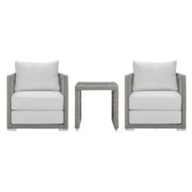 Aura 3 Piece Modern Outdoor Patio Wicker Rattan Set by Modway - EEI-3595 - Gry-Whi