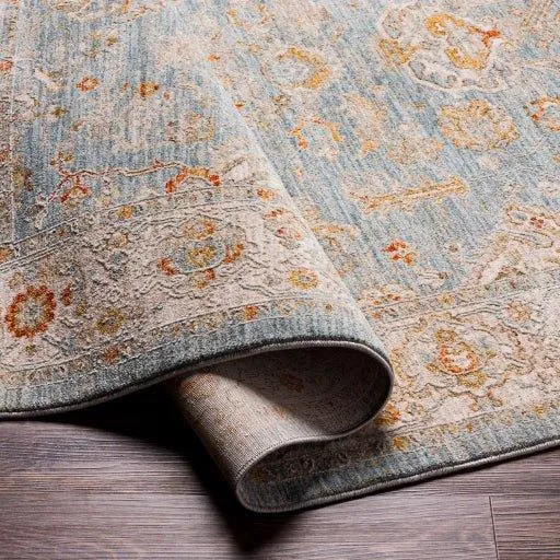 Avant Garde Blue, Grey & Rust Woven Area Rug -  Available in a Variety of Sizes