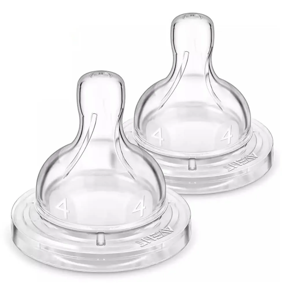 Avent Anti Colic Baby Bottle Nipple Fast Flow 6M  2pk