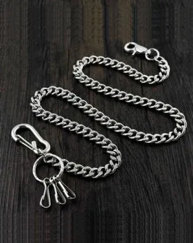 BADASS SILVER STAINLESS STEEL MENS Key Chain PANTS CHAIN WALLET CHAIN BIKER WALLET CHAIN FOR MEN