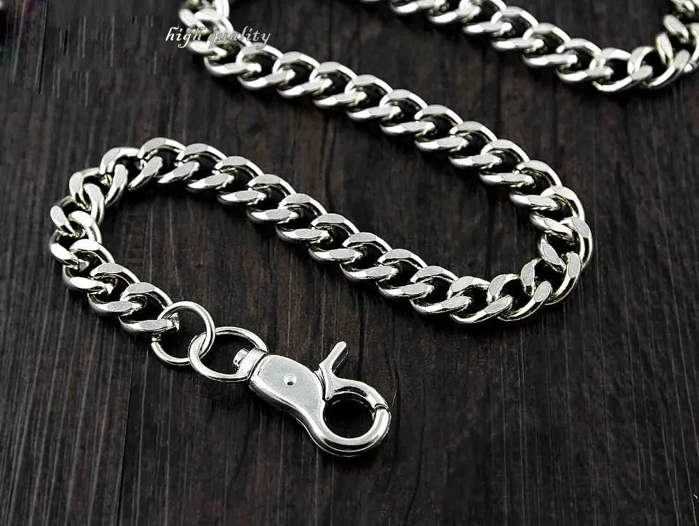 BADASS SILVER STAINLESS STEEL MENS Key Chain PANTS CHAIN WALLET CHAIN BIKER WALLET CHAIN FOR MEN