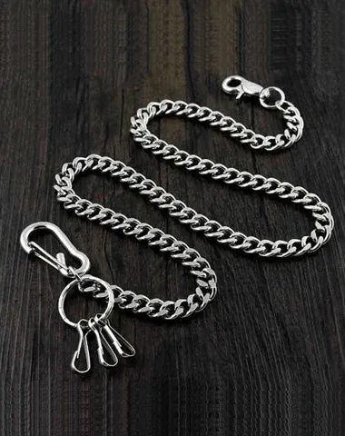 BADASS SILVER STAINLESS STEEL MENS Key Chain PANTS CHAIN WALLET CHAIN BIKER WALLET CHAIN FOR MEN