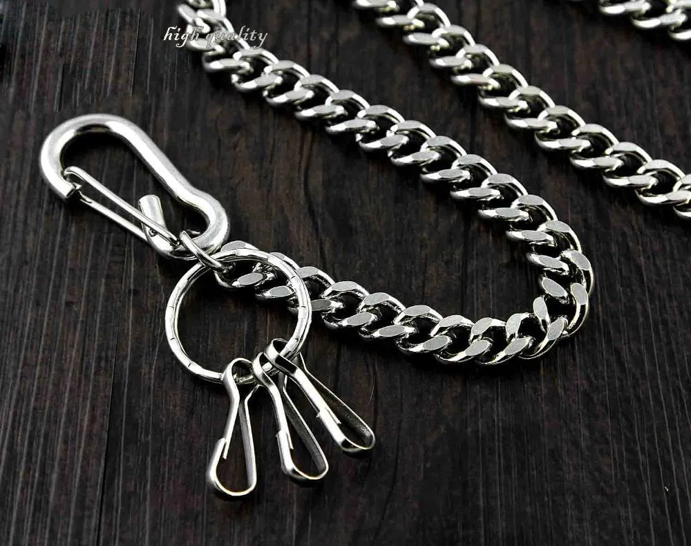 BADASS SILVER STAINLESS STEEL MENS Key Chain PANTS CHAIN WALLET CHAIN BIKER WALLET CHAIN FOR MEN