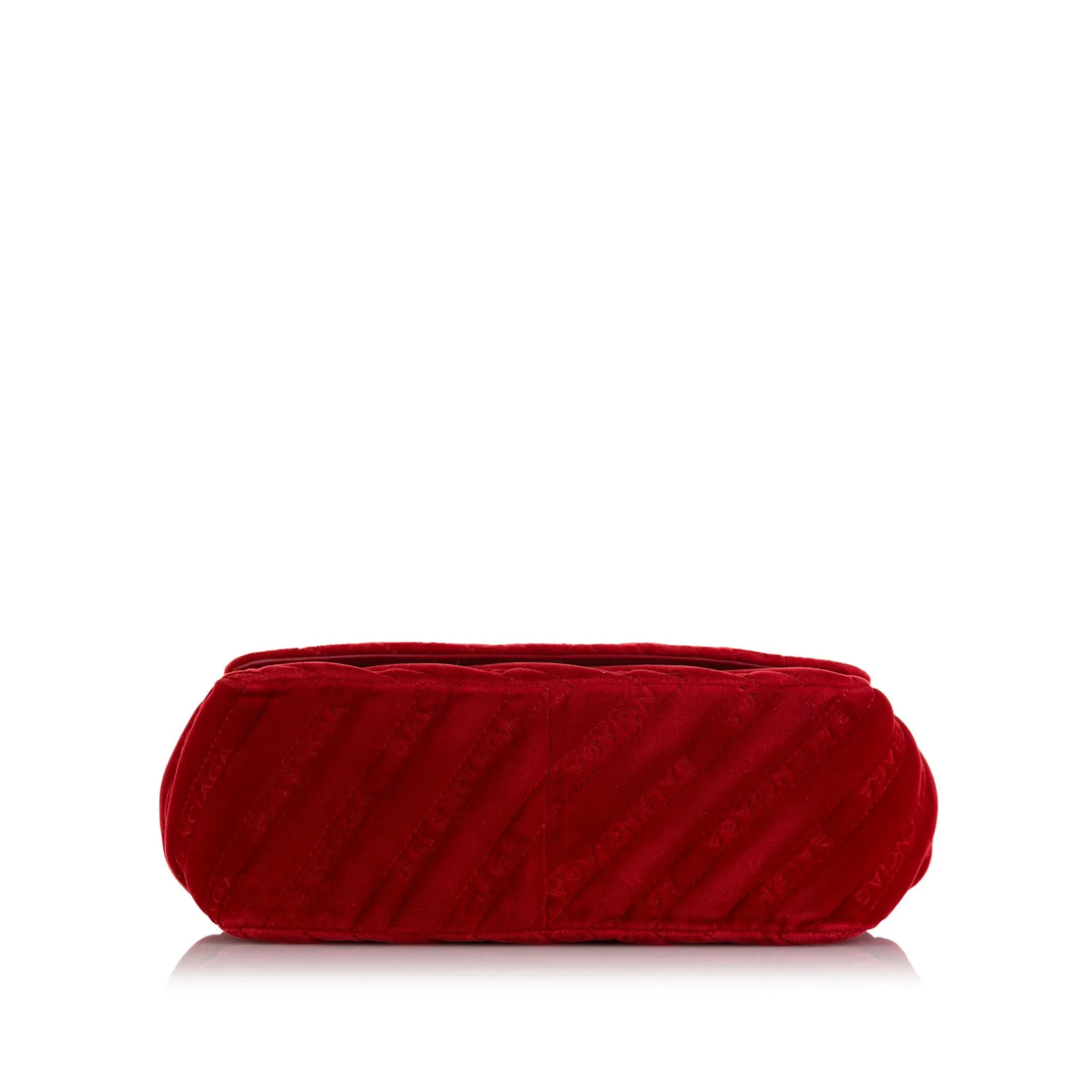 Balenciaga BB Quilted Round Velvet Crossbody Bag S