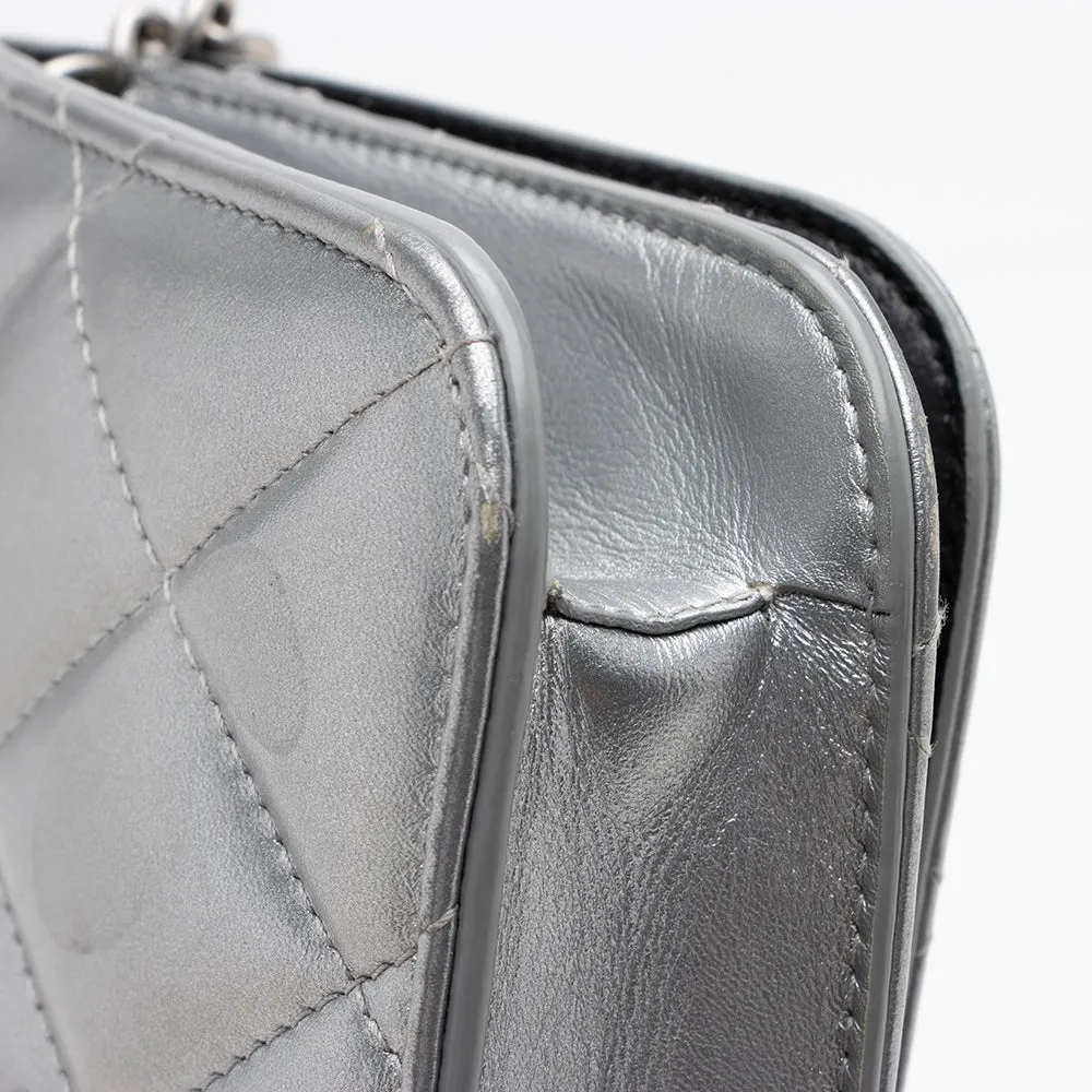 Balenciaga Quilted Metallic Leather B Dot Shoulder Bag