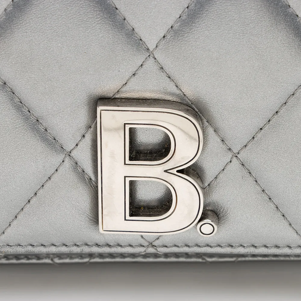 Balenciaga Quilted Metallic Leather B Dot Shoulder Bag